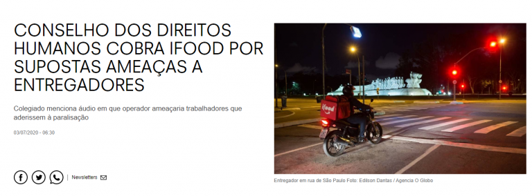 Cobrança do CNDH também é notícia na mídia