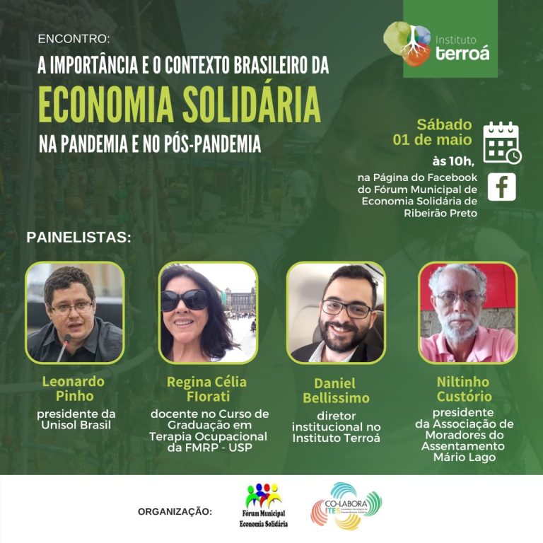 ENCONTRO ABORDA IMPORTÂNCIA DA ECONOMIA SOLIDÁRIA NA PANDEMIA E NO PÓS-PANDEMIA